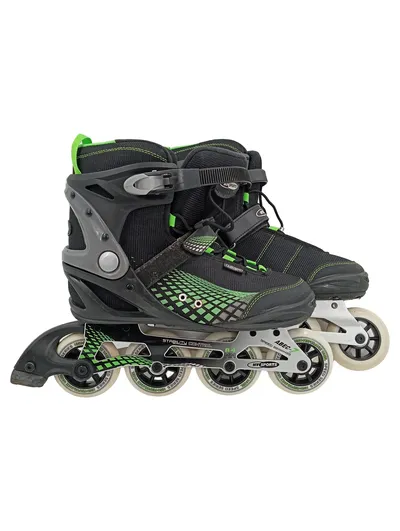 Hy Sports Inlineskates Herren Gr. 43 Schwarz Grün ABEC-7 84mm Fitness Skates