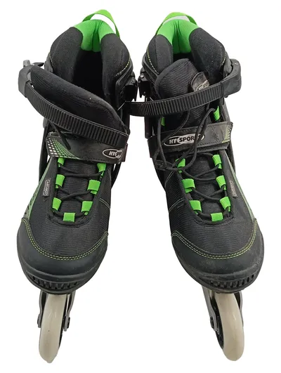 Hy Sports Inlineskates Herren Gr. 43 Schwarz Grün ABEC-7 84mm Fitness Skates