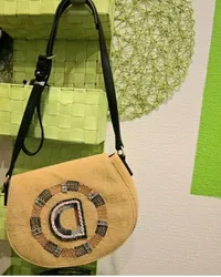 Desigual Umhängetasche Damen Beige Bohemian Ethno Perlenstickerei Crossbody 8