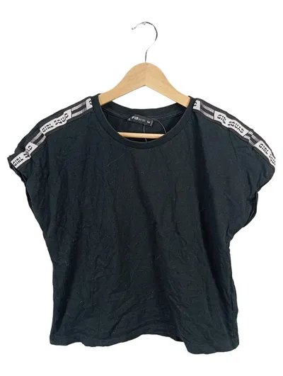 FB SISTER Damen T-Shirt Schwarz Gr. M Girl Squad Streifen Streetwear