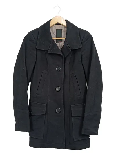 CINQUE Damen Wollmantel Kurzmantel Gr. 38 Schwarz Klassisch