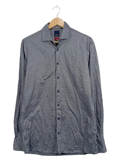 Daniel Hechter Herren Business Hemd Langarm Gr. 39 Grau Shape Fit
