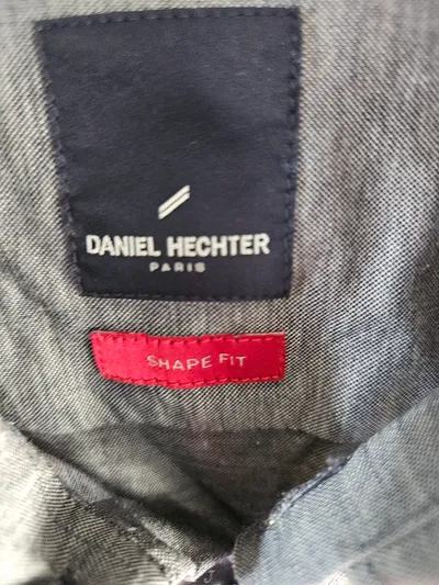 Daniel Hechter Herren Business Hemd Langarm Gr. 39 Grau Shape Fit