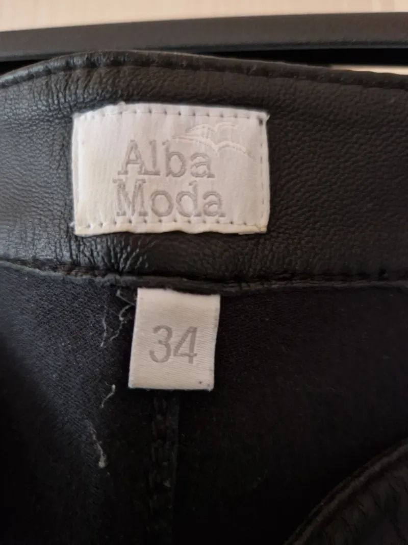 Alba Moda Lederhose Damen Gr. 34 Schwarz Echtleder Klassisch 2