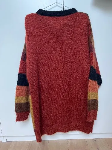 Mantoni Strickjacke Damen Gr. L Mohair Retro Geometrisch Mehrfarbig