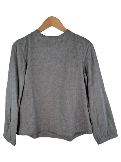 MUJI Langarmshirt Damen Gr. S Grau 100% Baumwolle Minimalistisch