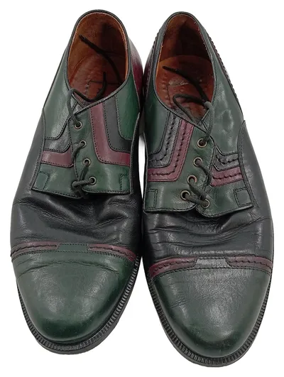 Antinori Herren Schnürschuhe Leder Mehrfarbig Grün Retro Gr. 41