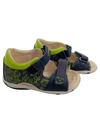 Geox SP Sandalen Kinder Jungen Gr. 25 Blau Grün Klettverschluss Leder