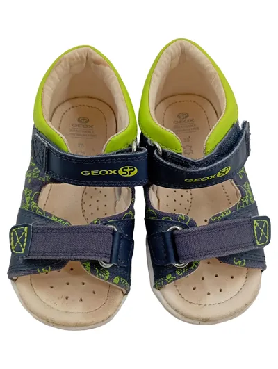 Geox SP Sandalen Kinder Jungen Gr. 25 Blau Grün Klettverschluss Leder