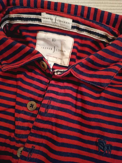 Jasper Conran Poloshirt Kinder Gr. 164/170 Rot Blau Gestreift