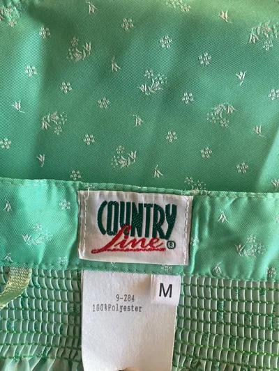 Country Line Trachtenrock Damen Gr. M Grün Blumenmuster 100% Polyester