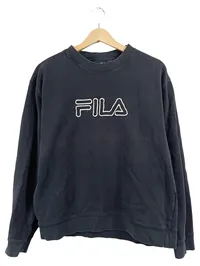 FILA Sweatshirt Herren Gr. L Schwarz Rundhals Logo Stickerei 1