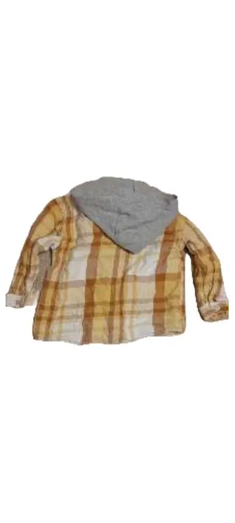LC Waikiki Karohemd Kinder Gr. 92/98 Gelb Kapuze Langarm 24-36M
