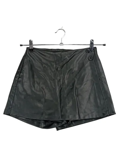Pull&Bear Hosenrock Damen XS Schwarz Kunstleder Minirock