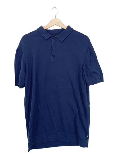 DIGEL Herren Polo Shirt Gr. L Blau Baumwolle Seide Klassisch