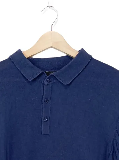 DIGEL Herren Polo Shirt Gr. L Blau Baumwolle Seide Klassisch