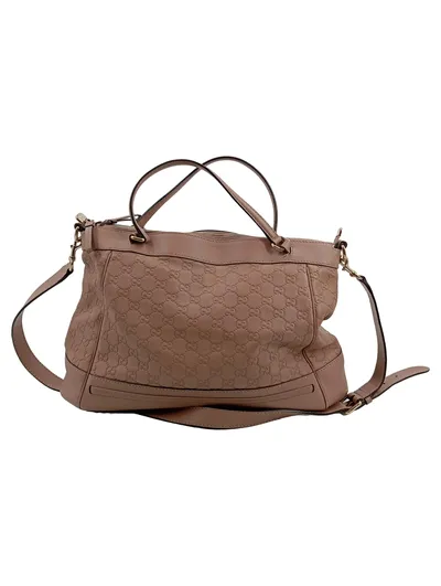 Gucci Henkeltasche Guccissima Leder Rosa Monogramm Schultergurt Damen