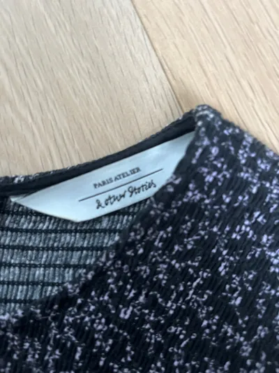 & Other Stories Kleid Damen Gr. 38 Langarm Blumenmuster Schwarz Viskose