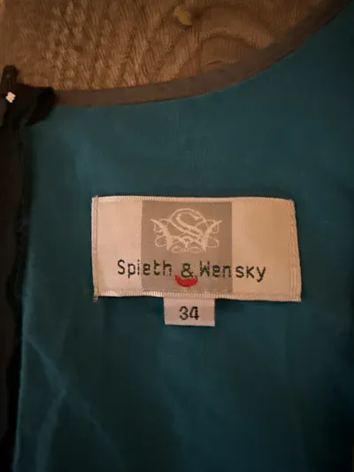 Spieth & Wensky Dirndl Damen Gr. 34 Türkis Grau Blumen Stickerei Tracht