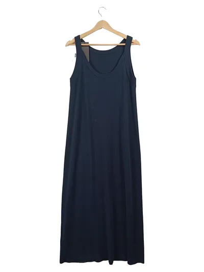 windsor. Damen Maxikleid Trägerkleid Wolle Gr. 40 Schwarz Basic