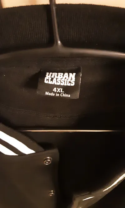 Urban Classics College Bomberjacke Herren 4XL Schwarz Weiß Streetwear