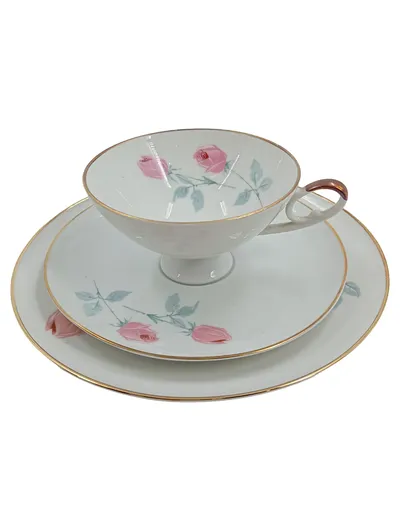 Alka Bavaria Gedeck Tasse Untertasse Kuchenteller Rosen Dekor Hobby