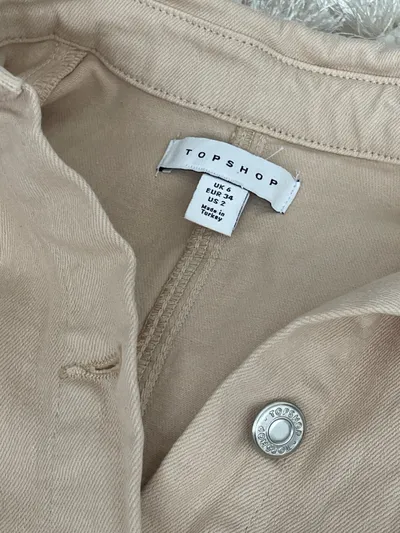 Topshop Damen Jumpsuit Kurzoverall Beige Gr. 34 XS Casual