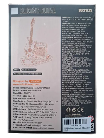 ROKR 3D Holz Modellbausatz Elektrische Gitarre TG605K Musikinstrument