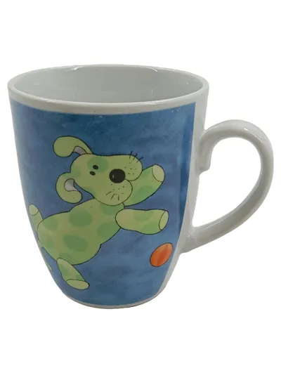 Domestic Kindertasse Porzellan Hund Ball blau bunt 250ml