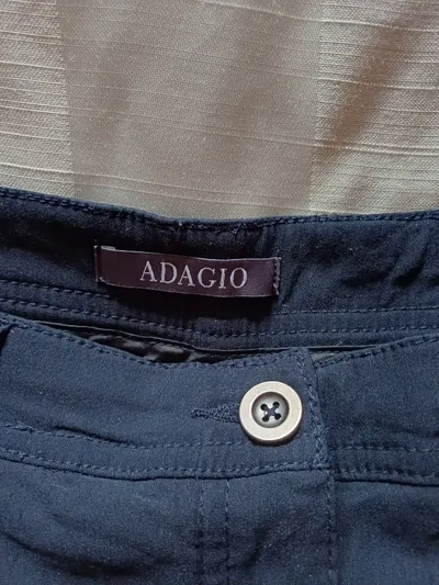 Adagio Stoffhose Damen Gr. 44 Blau Klassisch Freizeithose