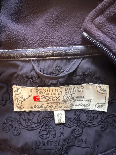 SOCCX Damen Fleecejacke Lila Outdoor Kapuze Gr. 42 XL Limited Edition