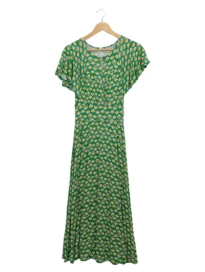 Blutsgeschwister Maxikleid Damen XS Grün Blumenmuster Gänseblümchen Sommerkleid