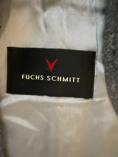 Fuchs Schmitt Damen Wintermantel Gr. 44 Grau Wolle Kaschmir Kunstpelz
