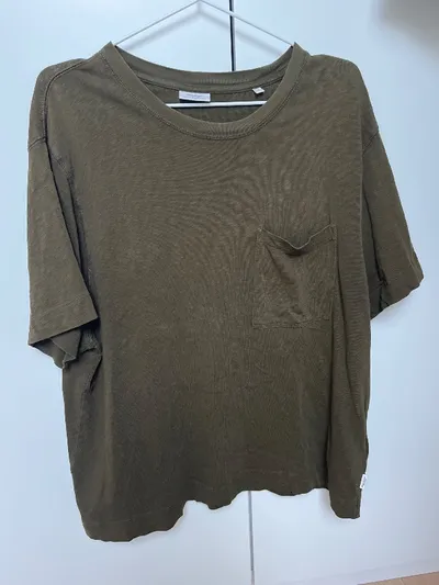 Marc O'Polo Denim Herren T-Shirt Brusttasche Oliv Gr. L Organic Cotton