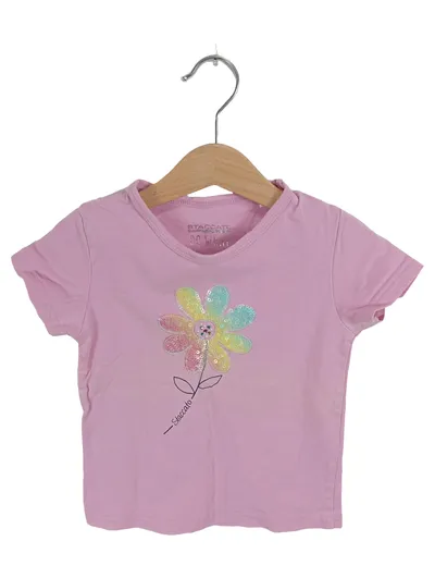 STACCATO Mädchen T-Shirt Rosa Blumen Pailletten Gr. 92/98