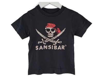 Sansibar Sylt Kinder T-Shirt Totenkopf Pirat Schwarz Gr. 89/92