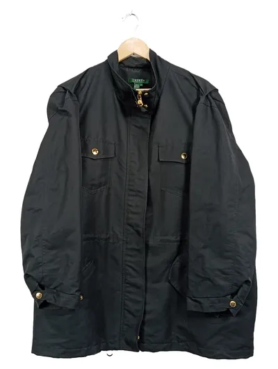 Lauren Ralph Lauren Damen Jacke Schwarz Gr. 48 Militärstil Goldknöpfe
