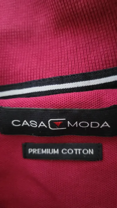 CASAMODA Herren Poloshirt Gr. L Pink Premium Cotton Kurzarm