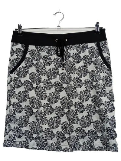 Qiéro! Damen Faltenrock Midirock Gr. 40 Schwarz Grafisch