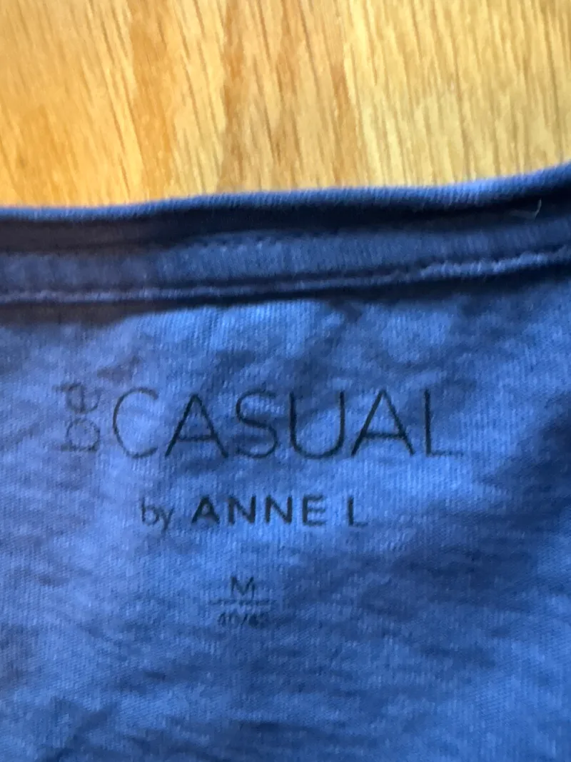 Anne L. Damen T-Shirt Pailletten Blau Gr. M 40/42 Casual Glamourös 3