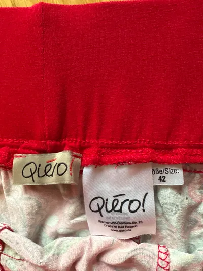 Qiéro! Damen Rock Gr. 42 Blumenmuster Rot Minirock Baumwolle
