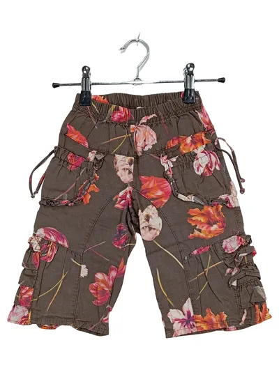 Jottum Mädchen Cargo-Shorts Blumenmuster Gr. 86 braun