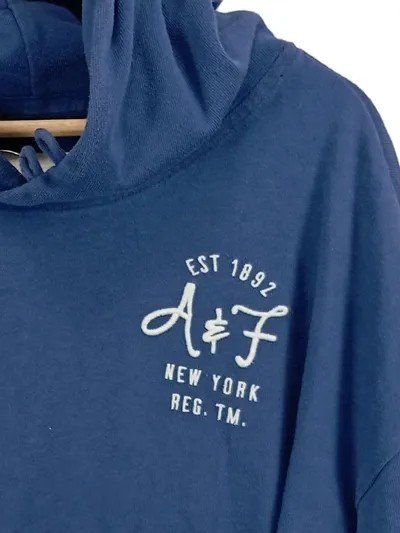 Abercrombie & Fitch Kapuzenpullover Damen Gr. M Blau Hoodie EST 1892