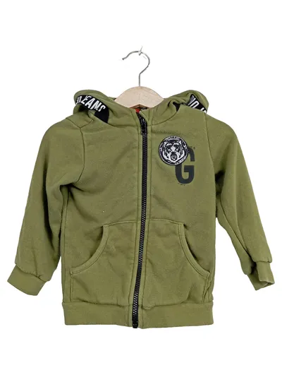 Vingino Kinder Sweatjacke Kapuzenjacke Gr. 86 Oliv Jungen
