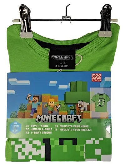 Minecraft T-Shirt Kinder Gr. 116 Grün Kurzarm Baumwolle Creeper