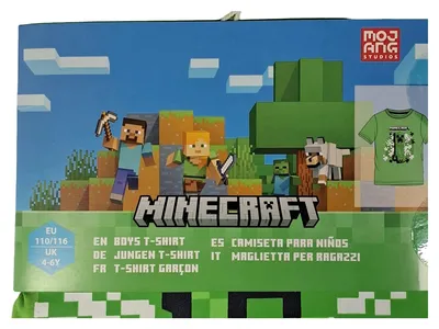 Minecraft T-Shirt Kinder Gr. 116 Grün Kurzarm Baumwolle Creeper