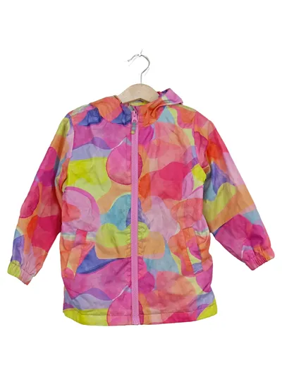 NEXT Kinder Regenjacke Gr. 98 Bunt Abstrakt Kapuze Mädchen