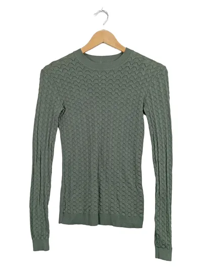 Anna Field Damen Pullover Strick Lochmuster Grün Gr. XS Langarm