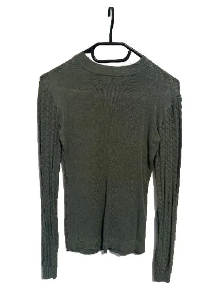 Anna Field Damen Pullover Strick Lochmuster Grün Gr. XS Langarm 3