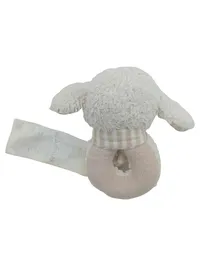 Ergobaby Baby Rassel Kuscheltier Schaf Greifling Plüsch Beige Weiß 2